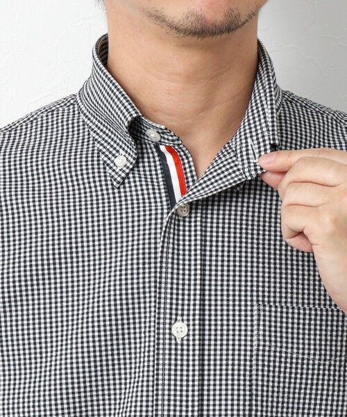 NOLLEY’S（ノーリーズ）の「《ビジカジ対応》【EVALET】吸水速乾 2WAYストレッチ サッカーギンガムテープBD 25SS（シャツ/ブラウス・メンズ・ネイビー/グレー系その他/ブラック系その他・S/M/L/XL/XXL）」の16枚目の写真