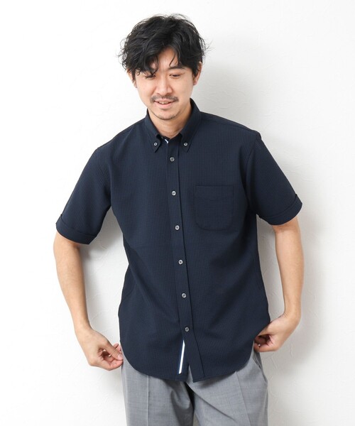 NOLLEY’S（ノーリーズ）の「《ビジカジ対応》【EVALET】吸水速乾 2WAYストレッチ サッカーギンガムテープBD 25SS（シャツ/ブラウス・メンズ・ネイビー/グレー系その他/ブラック系その他・S/M/L/XL/XXL）」の21枚目の写真