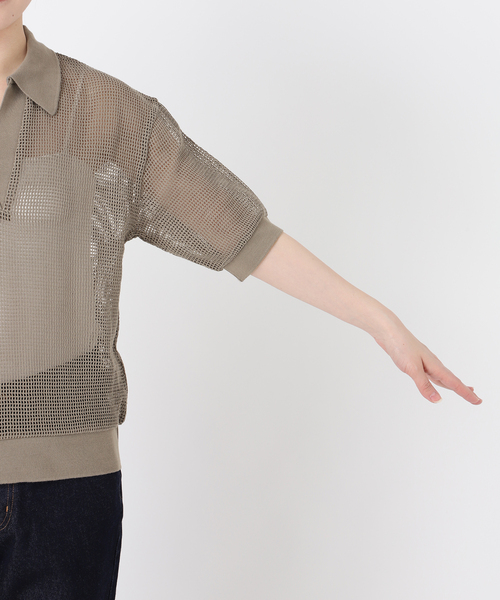 SLOBE IENA（スローブイエナ）の「メッシュスキッパープルオーバー（Tシャツ/カットソー・レディース・ブラック/カーキ/ベージュ・FREE）」の15枚目の写真