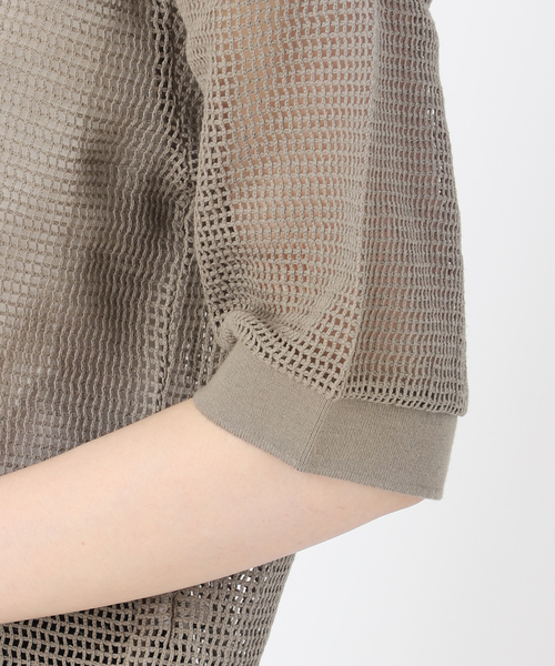 【SLOBE IENA】LOGAN＊別注メッシュプルオーバー 予約》LOGAN/ローガン SLOBE別注 メッシュプルオーバー（ニット