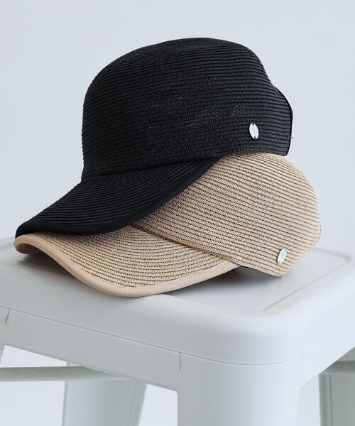 GALLEST（ギャレスト）の「ストローキャップ（キャップ・レディース・ベージュ/ブラック・00）」の3枚目の写真