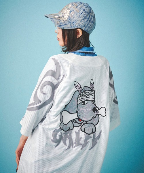 GALFY(ガルフィー)の「GALFY-部族長メッシュシャツ(その他トップス・メンズ・ブラック/ホワイト・L/XL)」の3枚目の写真