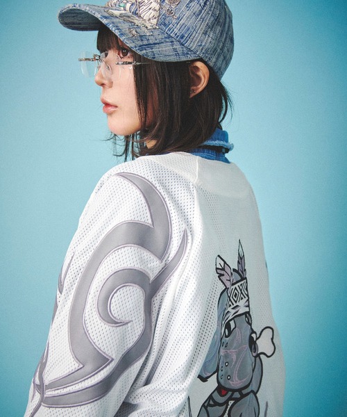 GALFY(ガルフィー)の「GALFY-部族長メッシュシャツ(その他トップス・メンズ・ブラック/ホワイト・L/XL)」の6枚目の写真