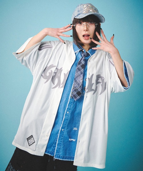 GALFY(ガルフィー)の「GALFY-部族長メッシュシャツ(その他トップス・メンズ・ブラック/ホワイト・L/XL)」の7枚目の写真
