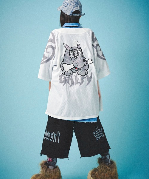 GALFY(ガルフィー)の「GALFY-部族長メッシュシャツ(その他トップス・メンズ・ブラック/ホワイト・L/XL)」の9枚目の写真