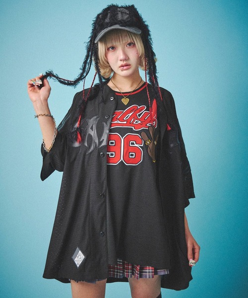 GALFY(ガルフィー)の「GALFY-部族長メッシュシャツ(その他トップス・メンズ・ブラック/ホワイト・L/XL)」の14枚目の写真