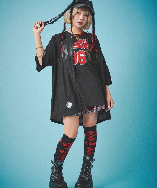 GALFY(ガルフィー)の「GALFY-部族長メッシュシャツ(その他トップス・メンズ・ブラック/ホワイト・L/XL)」の17枚目の写真