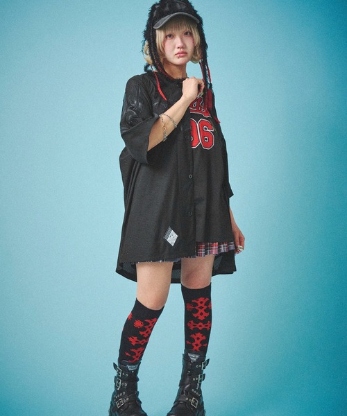 GALFY(ガルフィー)の「GALFY-部族長メッシュシャツ(その他トップス・メンズ・ブラック/ホワイト・L/XL)」の18枚目の写真