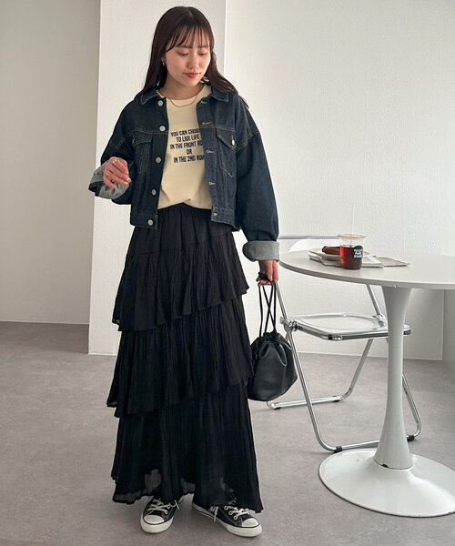 DISCOAT(ディスコート)の「【WEB限定】刺繍ロゴショートスウェット(スウェット・レディース・アイボリー/ネイビー/ホワイト/チャコールグレー・MEDIUM)」の21枚目の写真
