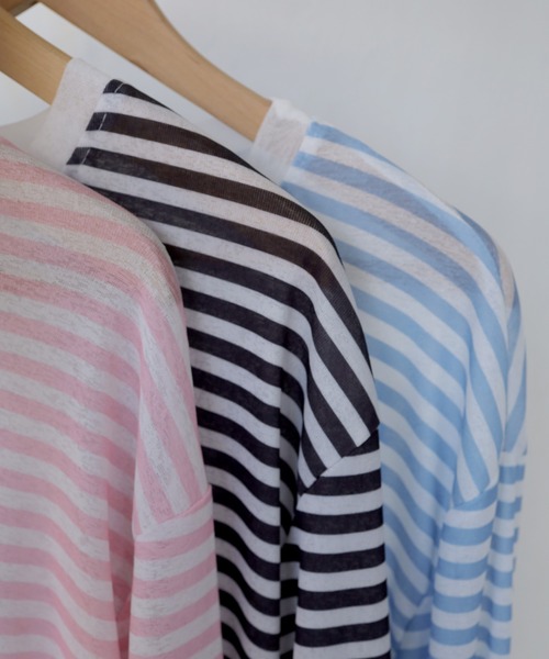 セール】シアーボーダーTシャツ（Tシャツ/カットソー）｜Crisp