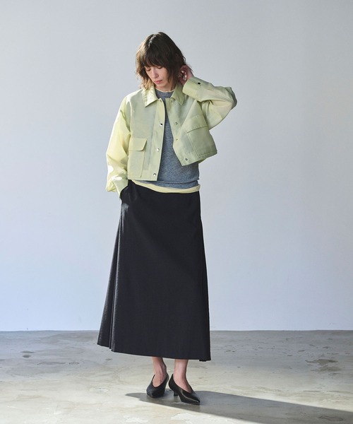 N.O.R.C（ノーク）の「【リネンオックス】サイドタックフレアスカート（スカート・レディース・ブラック/ホワイト・S/M）」の5枚目の写真