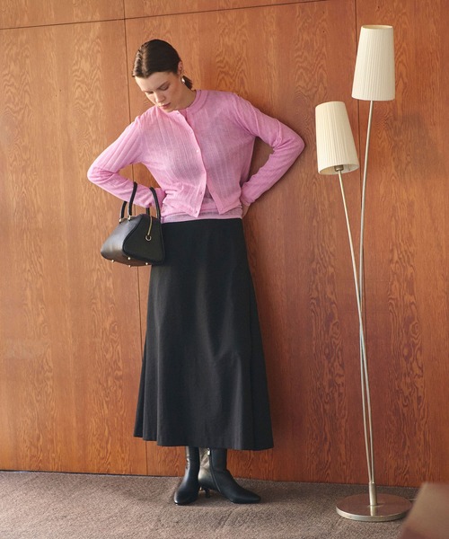 N.O.R.C（ノーク）の「【リネンオックス】サイドタックフレアスカート（スカート・レディース・ブラック/ホワイト・S/M）」の6枚目の写真