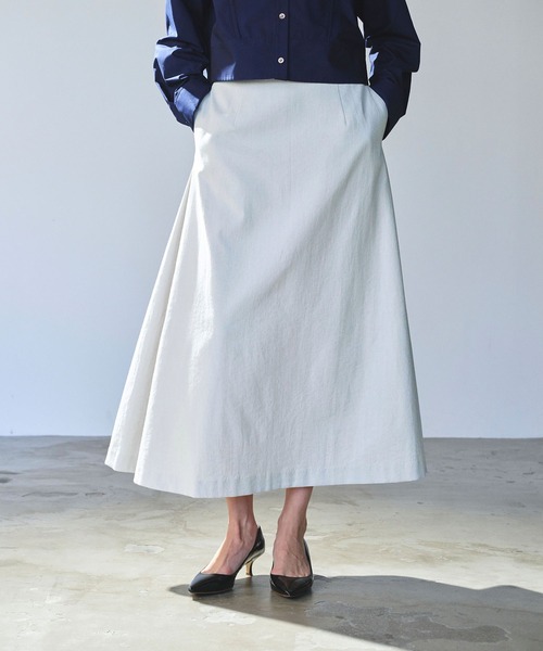 N.O.R.C（ノーク）の「【リネンオックス】サイドタックフレアスカート（スカート・レディース・ブラック/ホワイト・S/M）」の7枚目の写真