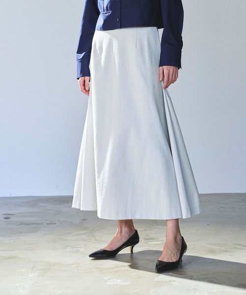 N.O.R.C（ノーク）の「【リネンオックス】サイドタックフレアスカート（スカート・レディース・ブラック/ホワイト・S/M）」の8枚目の写真
