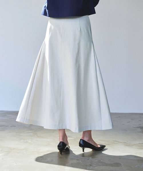 N.O.R.C（ノーク）の「【リネンオックス】サイドタックフレアスカート（スカート・レディース・ブラック/ホワイト・S/M）」の12枚目の写真
