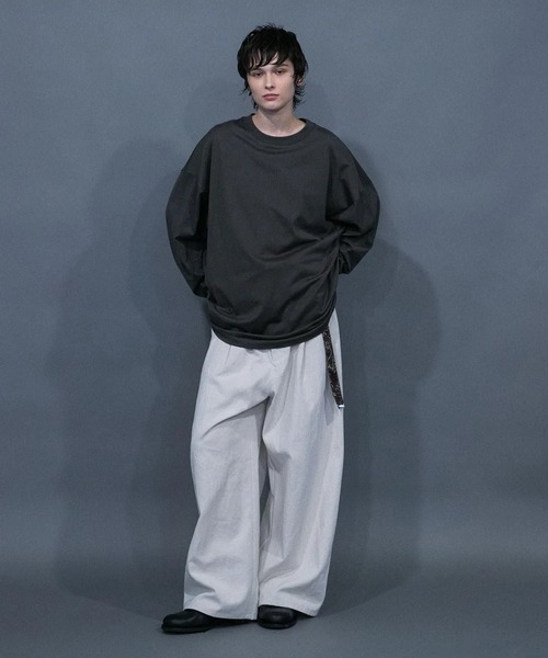 my beautiful landlet(マイビューティフルランドレット)の「【my beautiful landlet】 GIZANDY JERSEY L/S TEE(Tシャツ/カットソー・メンズ・ブラック/オリーブ/ホワイト/レッド/グリーン・1/0)」の7枚目の写真