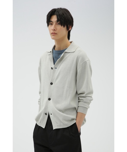 MHL.（エムエイチエル）の「COATED DRY COTTON（カーディガン/ボレロ・メンズ・ネイビー/グレー系その他・MEDIUM/LARGE）」の2枚目の写真