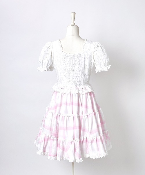 mellfy memory(メルフィーメモリー)の「Feeling happy lace ワンピース(ワンピース・レディース・ピンク/ホワイト・M/S)」の5枚目の写真