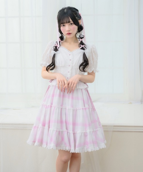 mellfy memory(メルフィーメモリー)の「Feeling happy lace ワンピース(ワンピース・レディース・ピンク/ホワイト・M/S)」の20枚目の写真