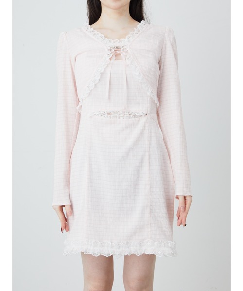 Ank Rouge（アンクルージュ）の「おなかチラ開きアンサンブル（ワンピース・レディース・ピンク/ブラック/レッド・M）」の5枚目の写真