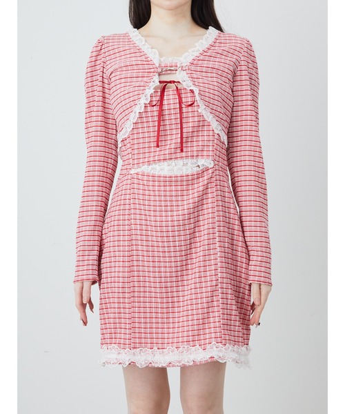 Ank Rouge（アンクルージュ）の「おなかチラ開きアンサンブル（ワンピース・レディース・ピンク/ブラック/レッド・M）」の11枚目の写真