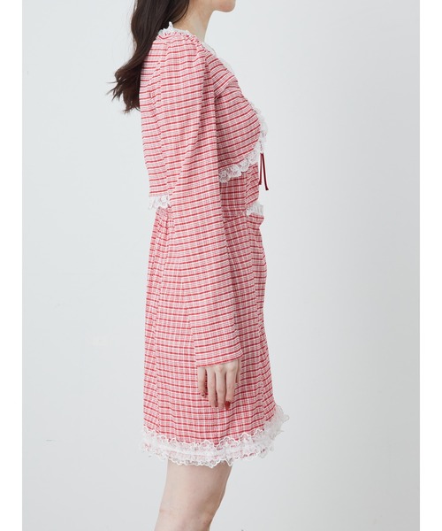 Ank Rouge（アンクルージュ）の「おなかチラ開きアンサンブル（ワンピース・レディース・ピンク/ブラック/レッド・M）」の12枚目の写真