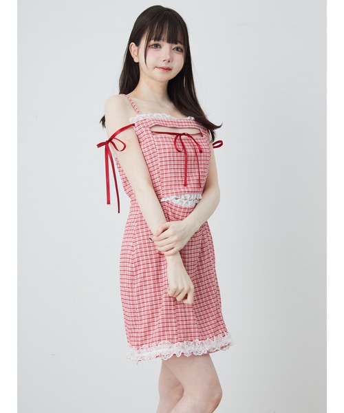 Ank Rouge（アンクルージュ）の「おなかチラ開きアンサンブル（ワンピース・レディース・ピンク/ブラック/レッド・M）」の16枚目の写真