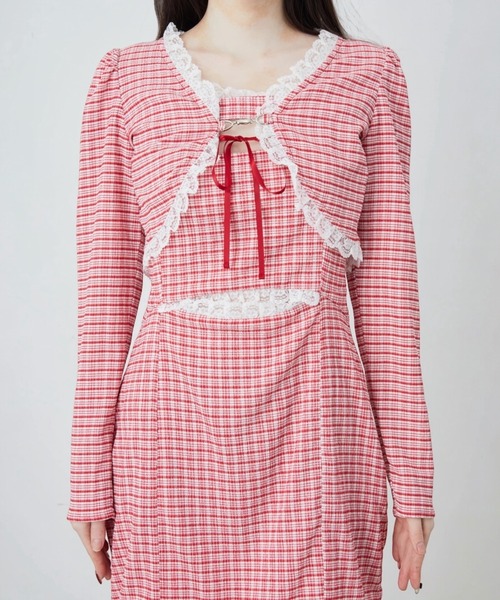 Ank Rouge(アンクルージュ)の「おなかチラ開きアンサンブル(ワンピース・レディース・ピンク/ブラック/レッド・M)」の15枚目の写真