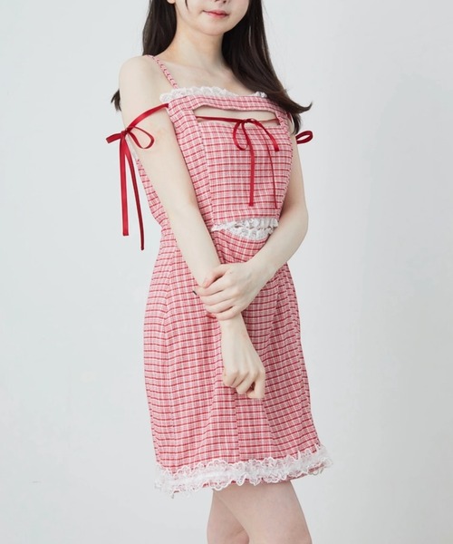Ank Rouge(アンクルージュ)の「おなかチラ開きアンサンブル(ワンピース・レディース・ピンク/ブラック/レッド・M)」の19枚目の写真