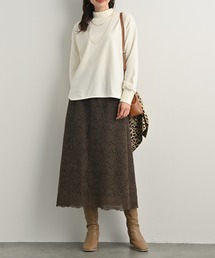 ISOOK（アイスー）の「総レースミモレ丈スカート（スカート）」