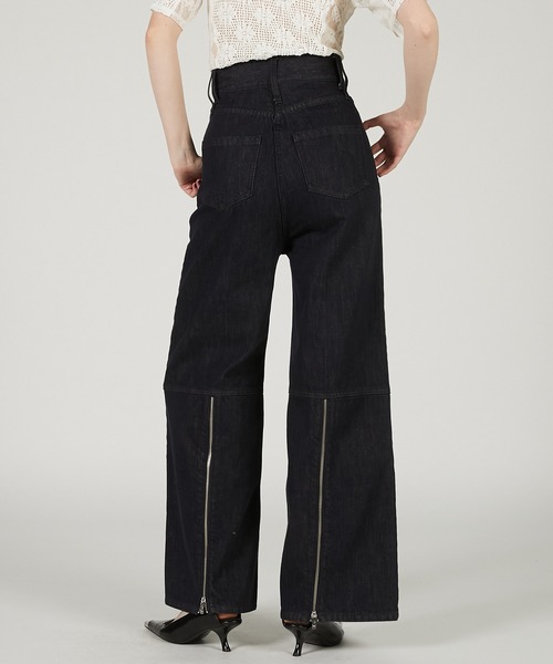 PRANK PROJECT（プランクプロジェクト）の「スーパーハイウエストバックヘムファスナーデニム / Super High Waist Back Hem Zipper Denim（デニムパンツ・レディース・ネイビー/ベージュ/ブルー・36/38）」の13枚目の写真