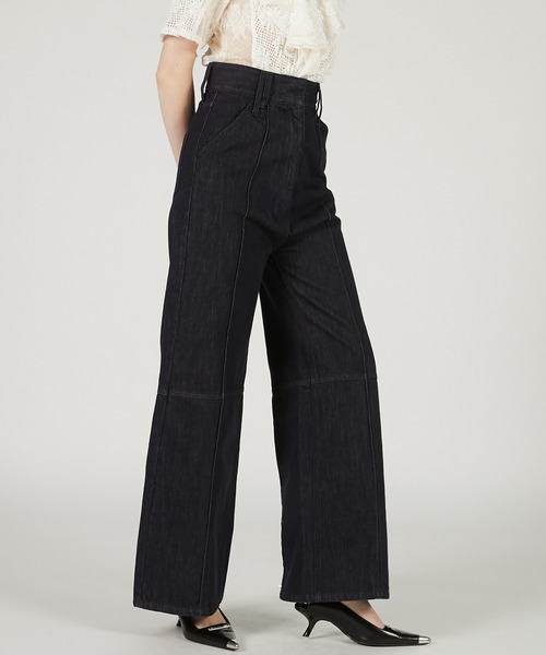 PRANK PROJECT（プランクプロジェクト）の「スーパーハイウエストバックヘムファスナーデニム / Super High Waist Back Hem Zipper Denim（デニムパンツ・レディース・ネイビー/ベージュ/ブルー・36/38）」の14枚目の写真