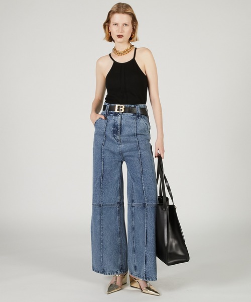 PRANK PROJECT（プランクプロジェクト）の「スーパーハイウエストバックヘムファスナーデニム / Super High Waist Back Hem Zipper Denim（デニムパンツ・レディース・ネイビー/ベージュ/ブルー・36/38）」の10枚目の写真