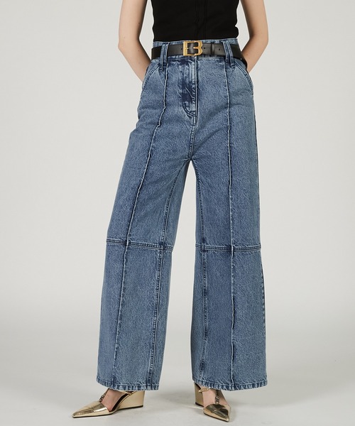 PRANK PROJECT（プランクプロジェクト）の「スーパーハイウエストバックヘムファスナーデニム / Super High Waist Back Hem Zipper Denim（デニムパンツ・レディース・ネイビー/ベージュ/ブルー・36/38）」の15枚目の写真