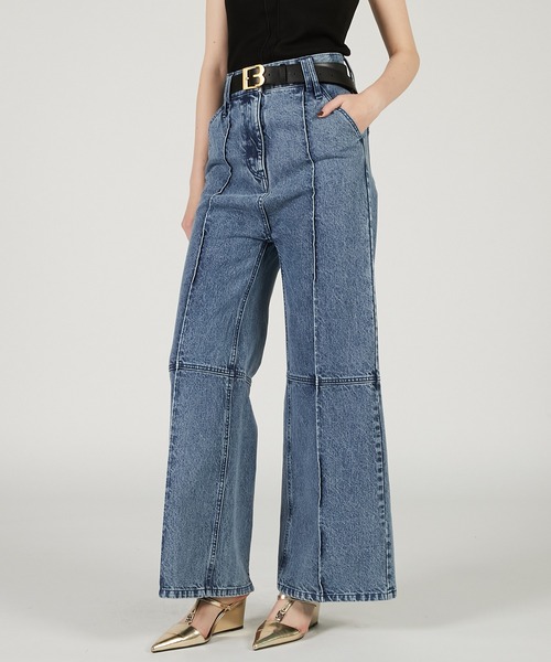 PRANK PROJECT（プランクプロジェクト）の「スーパーハイウエストバックヘムファスナーデニム / Super High Waist Back Hem Zipper Denim（デニムパンツ・レディース・ネイビー/ベージュ/ブルー・36/38）」の16枚目の写真