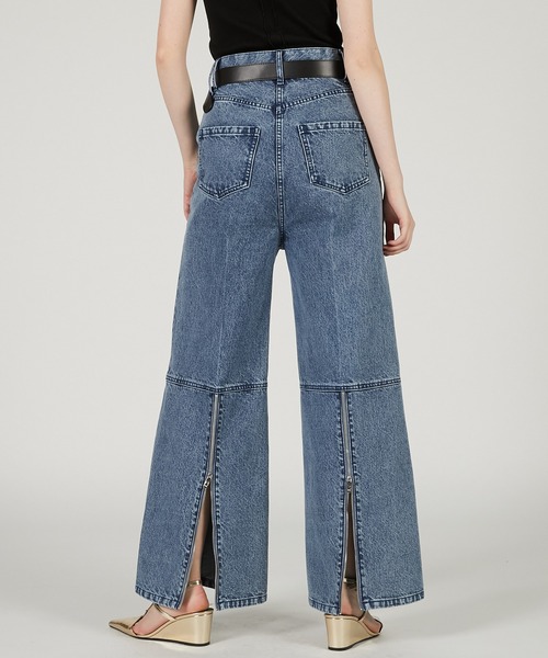 PRANK PROJECT（プランクプロジェクト）の「スーパーハイウエストバックヘムファスナーデニム / Super High Waist Back Hem Zipper Denim（デニムパンツ・レディース・ネイビー/ベージュ/ブルー・36/38）」の18枚目の写真