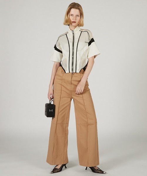 PRANK PROJECT（プランクプロジェクト）の「スーパーハイウエストバックヘムファスナーデニム / Super High Waist Back Hem Zipper Denim（デニムパンツ・レディース・ネイビー/ベージュ/ブルー・36/38）」の6枚目の写真