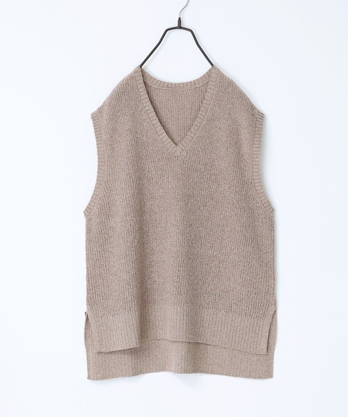 n'OrLABEL（ノアールレーベル）の「『ミックスヤーンニットベスト』（ベスト・レディース・ベージュ/ブラック/ブルー・FREE）」の10枚目の写真