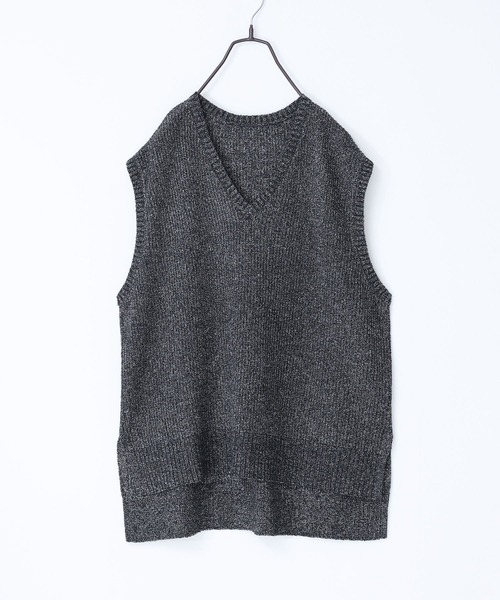 n'OrLABEL（ノアールレーベル）の「『ミックスヤーンニットベスト』（ベスト・レディース・ベージュ/ブラック/ブルー・FREE）」の4枚目の写真