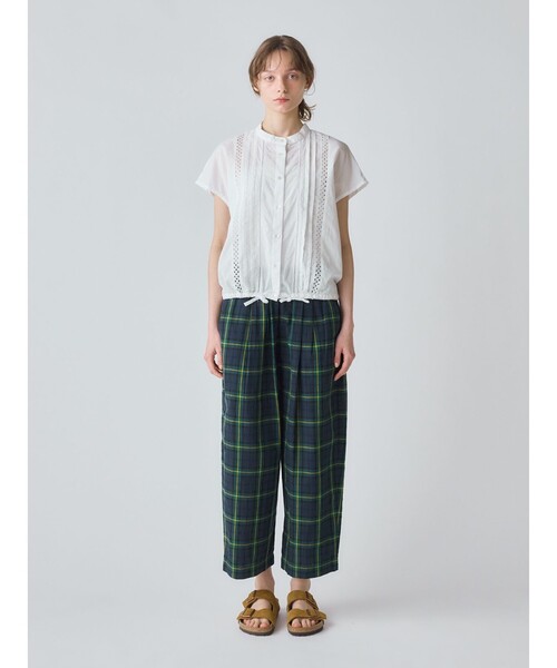 MidiUmi(ミディウミ)の「MidiUmi ワイドイージーパンツチェック(その他パンツ・レディース・ブラック/ネイビー/イエロー・FREE)」の2枚目の写真