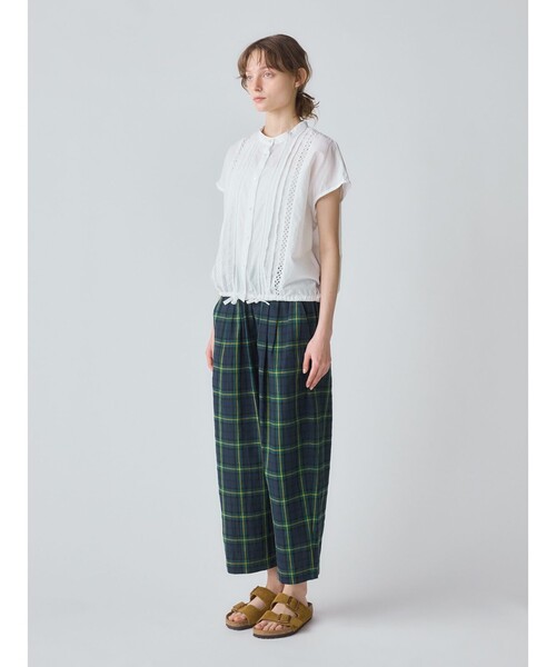 MidiUmi(ミディウミ)の「MidiUmi ワイドイージーパンツチェック(その他パンツ・レディース・ブラック/ネイビー/イエロー・FREE)」の8枚目の写真