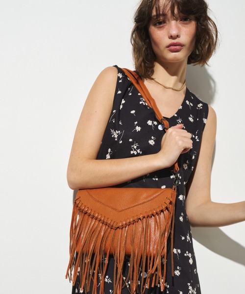 【超美品】AFB フリンジ ショルダーバッグ 超希少品 ブラック セール】ロングフリンジショルダーBAG（ショルダーバッグ