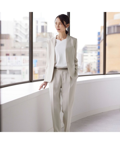 AOYAMA(アオヤマ)の「【透けない白】暑い夏でも着用可能!透けないカットソー/ホワイト/カーキ/5分袖/7分袖|通勤&オフィス&入卒&セレモニー&オケージョン|自宅で洗える・ストレッチ・UVカット・防止シワ|(Tシャツ/カットソー・レディース・ホワイト/カーキ/ホワイト系2・LL/3L/S/M/L)」の7枚目の写真