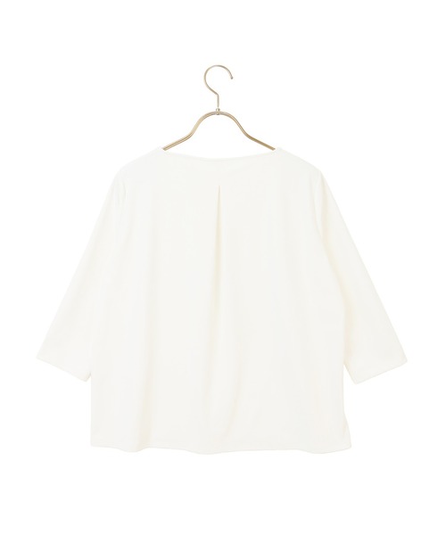 AOYAMA(アオヤマ)の「【透けない白】暑い夏でも着用可能!透けないカットソー/ホワイト/カーキ/5分袖/7分袖|通勤&オフィス&入卒&セレモニー&オケージョン|自宅で洗える・ストレッチ・UVカット・防止シワ|(Tシャツ/カットソー・レディース・ホワイト/カーキ/ホワイト系2・LL/3L/S/M/L)」の15枚目の写真