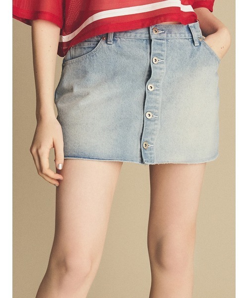 FURFUR(ファーファー)の「2WAYローライズデニムスカート(デニムスカート・レディース・サックスブルー・FREE)」の1枚目の写真