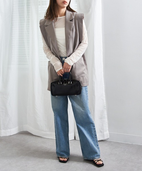 CHRISTIAN VILLA（クリスチャンヴィラ）の「【CHRISTIAN VILLA】2WAY スクエアレザーボストンバッグ 本革 ATHENE VERNICE 6127（ボストンバッグ・レディース・グレー/ブラック・FREE）」の8枚目の写真