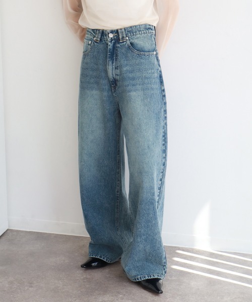 NOGLE(ノグル)の「【NOGLE/ノグル】ワイドケミカルデニム(デニムパンツ・レディース・ブルー系その他/ライトブルー/ブラック/ブルー・S/M)」の3枚目の写真