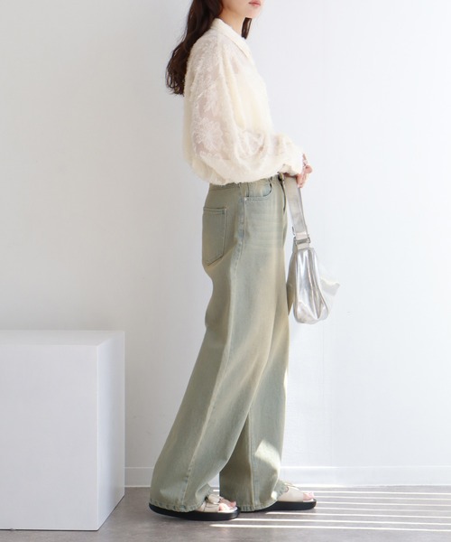 NOGLE(ノグル)の「【NOGLE/ノグル】ワイドケミカルデニム(デニムパンツ・レディース・ブルー系その他/ライトブルー/ブラック/ブルー・S/M)」の6枚目の写真