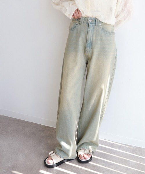 NOGLE(ノグル)の「【NOGLE/ノグル】ワイドケミカルデニム(デニムパンツ・レディース・ブルー系その他/ライトブルー/ブラック/ブルー・S/M)」の13枚目の写真