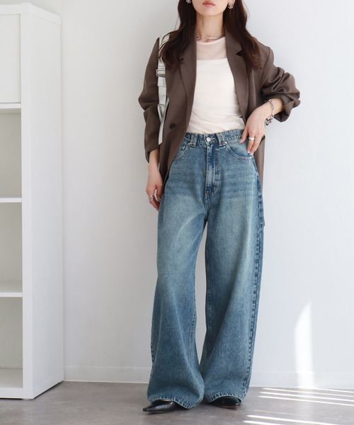 NOGLE(ノグル)の「【NOGLE/ノグル】ワイドケミカルデニム(デニムパンツ・レディース・ブルー系その他/ライトブルー/ブラック/ブルー・S/M)」の18枚目の写真